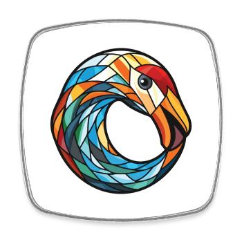 Schwan Buntes Aquarell Tier Haustier Illustration - Viereckiger Kühlschrankmagnet - Weiß - Vorne