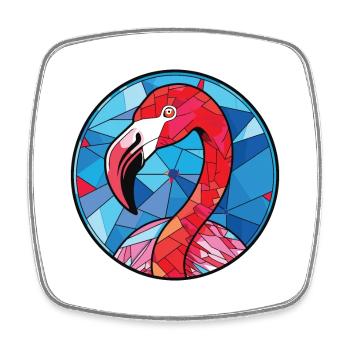 Flamingo Colorful Watercolor Animal Illustration - Square fridge magnet - white - Front