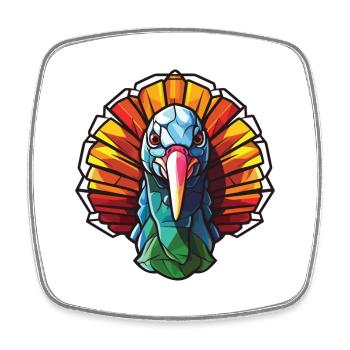 Gobbler Colorful Watercolor Animal Illustration - Square fridge magnet - white - Front