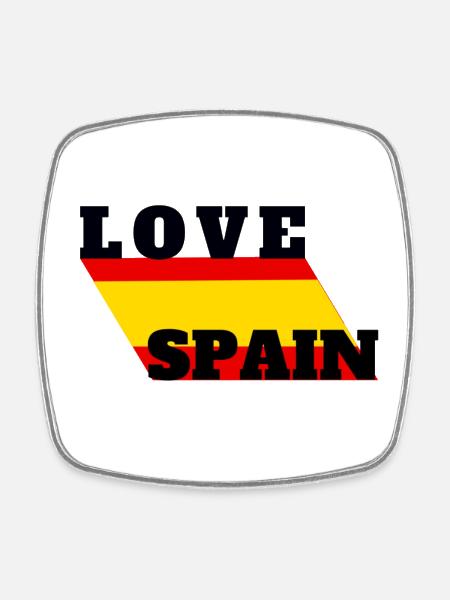 Amour Espagne Drapeau Tricolore - Magnet carré - blanc