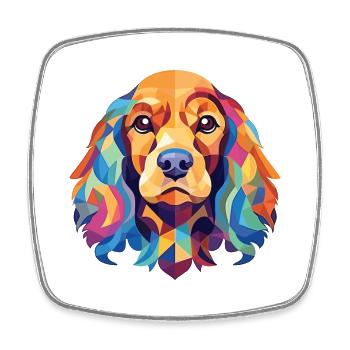 Cocker américain Spaniel chien coloré Aquarelle - Magnet carré - blanc - Devant
