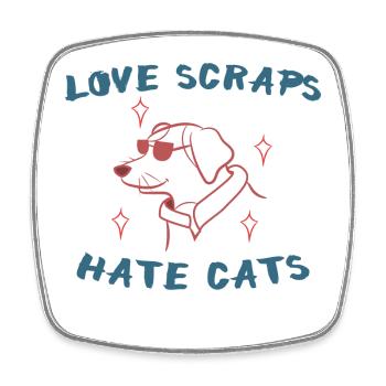 Animaux Cool Dicton Chien Déclaration Chat - Magnet carré - blanc - Devant