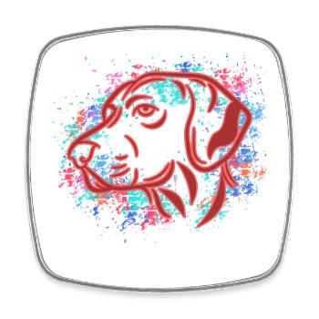 Dog Favorite Pet Pets Cuddly Toy - Square fridge magnet - white - Front