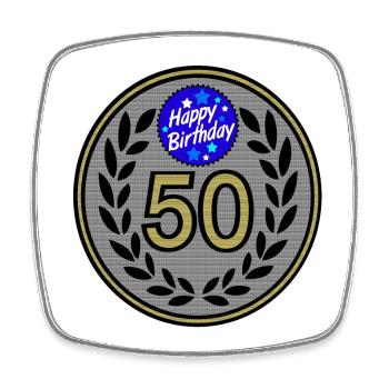 50.Birthday , 50 Years , Happy Birthday 50 (25) - Square fridge magnet - white - Front