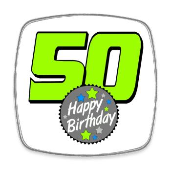 50th Birthday , 50 Years , 50 Happy Birthday (25) - Square fridge magnet - white - Front