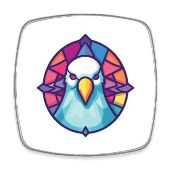 Dove Aquarelle colorée Animal Animal Illustration - Magnet carré - blanc - Devant
