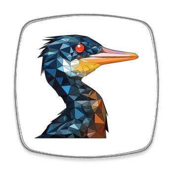 Kormoran Buntes Aquarell Tier Illustration - Viereckiger Kühlschrankmagnet - Weiß - Vorne