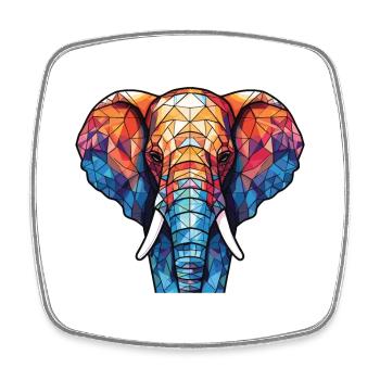 Elefant Bunte Aquarell-Tierillustration - Viereckiger Kühlschrankmagnet - Weiß - Vorne