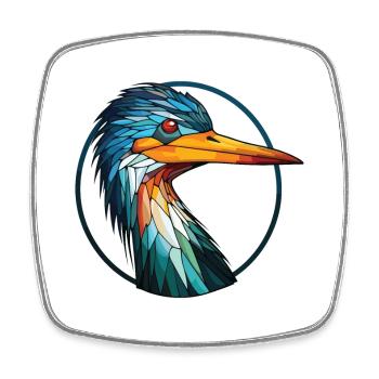Cormorant Colorful Watercolor Animal Illustration - Square fridge magnet - white - Front