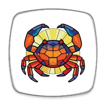 Krabbenbunte Aquarell-Tier-Haustier-Illustration - Viereckiger Kühlschrankmagnet - Weiß - Vorne