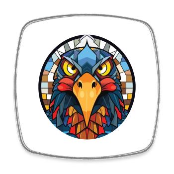 Cuckoo Colorful Watercolor Animal Pet Illustration - Square fridge magnet - white - Front