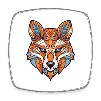 Fuchs Buntes Aquarell Tier Haustier Illustration - Viereckiger Kühlschrankmagnet - Weiß - Vorne