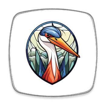 Reiher Buntes Aquarell Tier Haustier Illustration - Viereckiger Kühlschrankmagnet - Weiß - Vorne