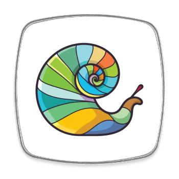 Schnecke Buntes Aquarell Tier Haustier Illustration - Viereckiger Kühlschrankmagnet - Weiß - Vorne