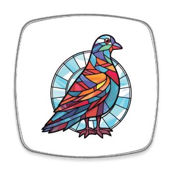 Dove Aquarelle colorée Animal Animal Illustration - Magnet carré - blanc - Devant