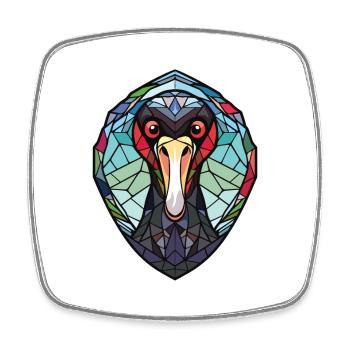 Schwarzer Schwan Bunte Aquarell-Tierillustration - Viereckiger Kühlschrankmagnet - Weiß - Vorne