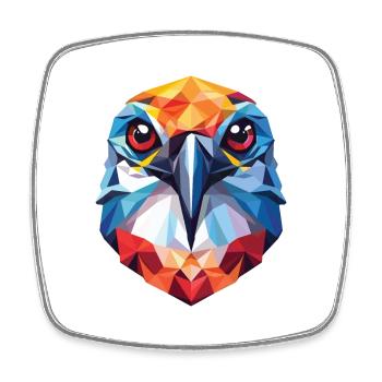 Vogel Buntes Aquarell Tier Haustier Illustration - Viereckiger Kühlschrankmagnet - Weiß - Vorne