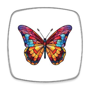 Schmetterling Bunte Aquarell-Tierillustration - Viereckiger Kühlschrankmagnet - Weiß - Vorne