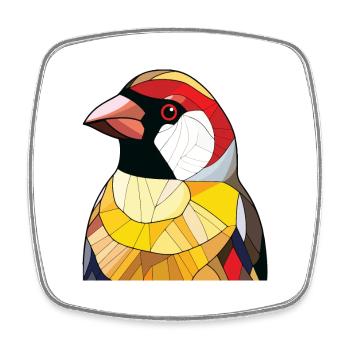 Stieglitz Buntes Aquarell Tier Illustration - Viereckiger Kühlschrankmagnet - Weiß - Vorne