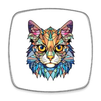 Katze Buntes Aquarell Tier Haustier Illustration - Viereckiger Kühlschrankmagnet - Weiß - Vorne