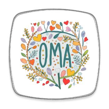 Oma - Viereckiger Kühlschrankmagnet - Weiß - Vorne
