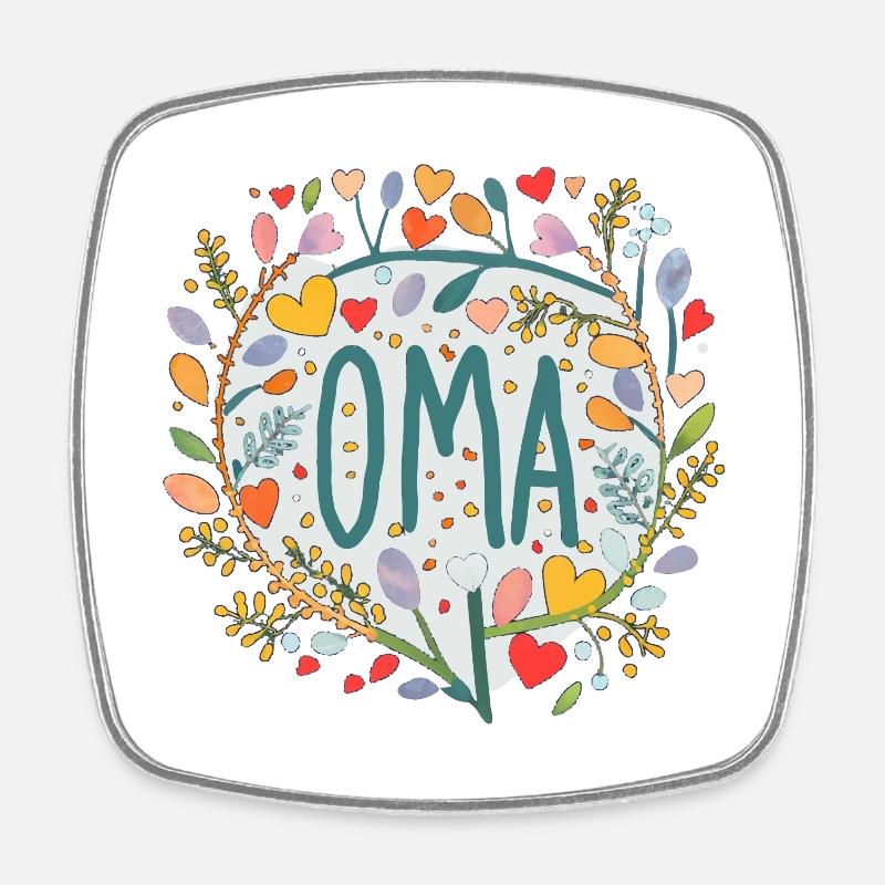 Oma - Viereckiger Kühlschrankmagnet - Weiß