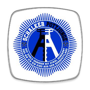 Schalker Pottjunge | Farben änderbar - Viereckiger Kühlschrankmagnet - Weiß - Vorne