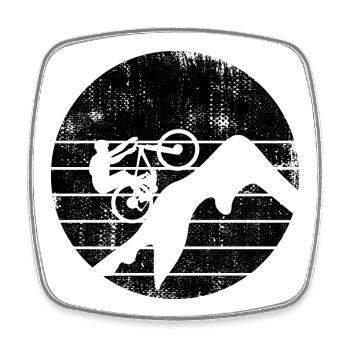 Mountain biker sketch - Square fridge magnet - white - Front