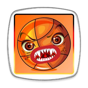 BASKETBALL MONSTER DEUTSCHLAND FLAGGE - Viereckiger Kühlschrankmagnet - Weiß - Vorne