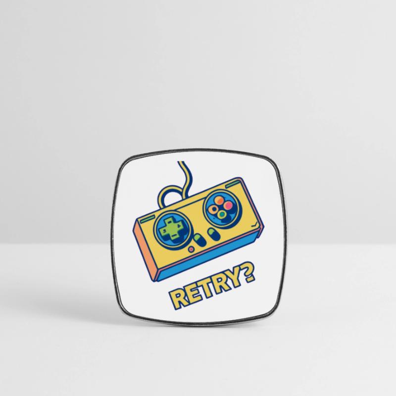 Retro Controller Retry Square fridge magnet