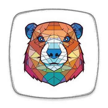 Murmeltier Bunte Aquarell-Tierillustration - Viereckiger Kühlschrankmagnet - Weiß - Vorne