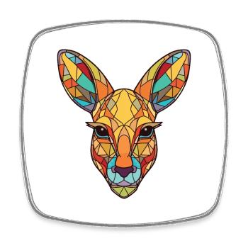 Kangourou Aquarelle colorée Illustration d’animaux - Magnet carré - blanc - Devant
