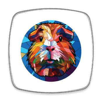 Guinea Pig Colorful Watercolor Animal Illustration - Square fridge magnet - white - Front
