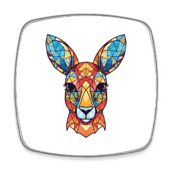 Kangourou Aquarelle colorée Illustration d’animaux - Magnet carré - blanc - Devant