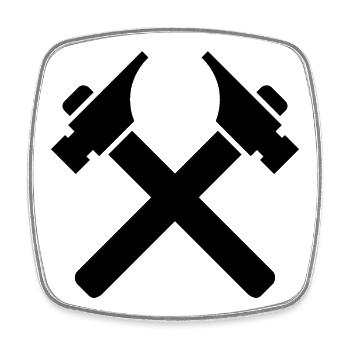 Outils Marteau Charpentier Icône de symbole Logo Graphique - Magnet carré - blanc - Devant