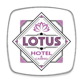 Lotus Hotel and Spa - Square fridge magnet - white - Front