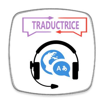 Traductrice - Magnet carré - blanc - Devant