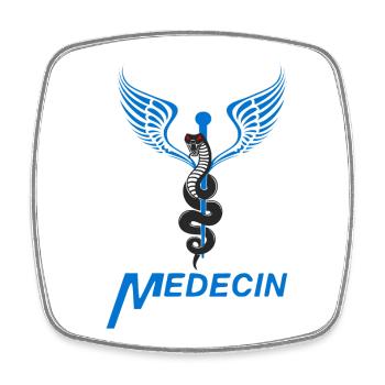 Médecin - Magnet carré - blanc - Devant