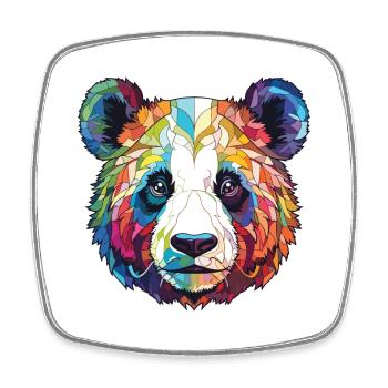 Panda Buntes Aquarell Tier Haustier Illustration - Viereckiger Kühlschrankmagnet - Weiß - Vorne