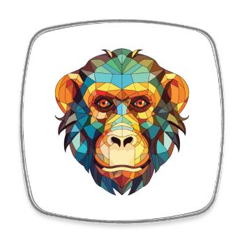 Affe Buntes Aquarell Tier Haustier Illustration - Viereckiger Kühlschrankmagnet - Weiß - Vorne