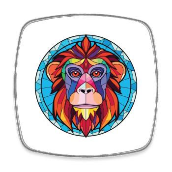 Affe Buntes Aquarell Tier Haustier Illustration - Viereckiger Kühlschrankmagnet - Weiß - Vorne
