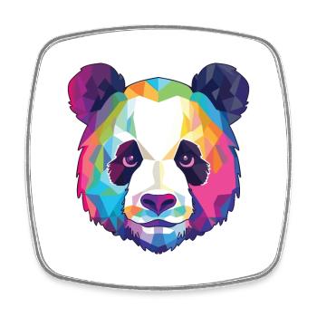 Panda Buntes Aquarell Tier Haustier Illustration - Viereckiger Kühlschrankmagnet - Weiß - Vorne