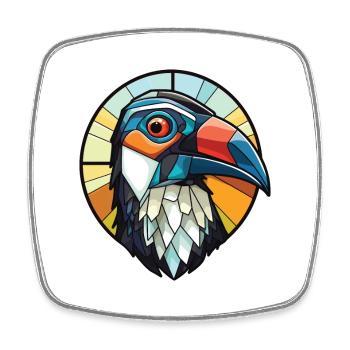 Magpie Aquarelle colorée Animal Animal Illustration - Magnet carré - blanc - Devant