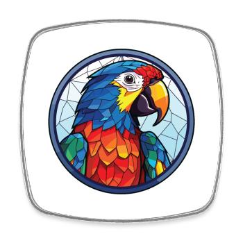 Papagei Buntes Aquarell Tier Haustier Illustration - Viereckiger Kühlschrankmagnet - Weiß - Vorne