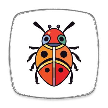 Marienkäfer Bunte Aquarell-Tierillustration - Viereckiger Kühlschrankmagnet - Weiß - Vorne