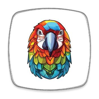 Papagei Buntes Aquarell Tier Haustier Illustration - Viereckiger Kühlschrankmagnet - Weiß - Vorne