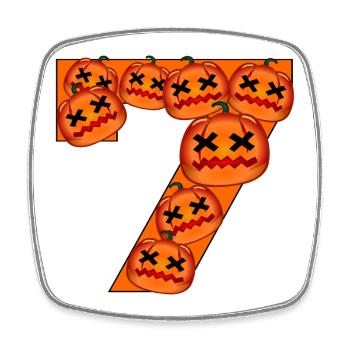 ZAHL 7 - HALLOWEEN KOSTÜME - Viereckiger Kühlschrankmagnet - Weiß - Vorne