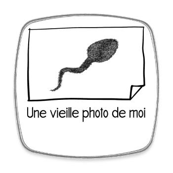 Une vieille photo de moi - Magnet carré - blanc - Devant
