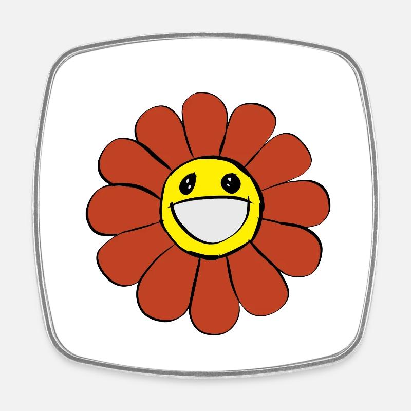 fleure - Magnet carré - blanc