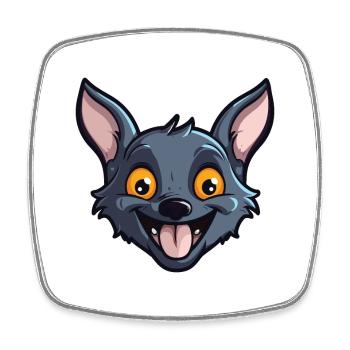 Fledermaus-Cartoon-Kawaii-Aquarell-Illustration - Viereckiger Kühlschrankmagnet - Weiß - Vorne